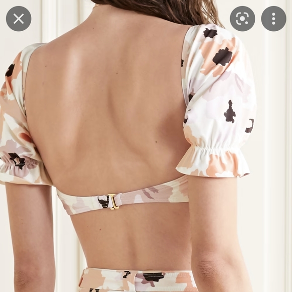 Peony Puff Bandeau Swimsuit Bikini Top and Bottom in Soiree Size 2 NWT - Picture 5 of 7